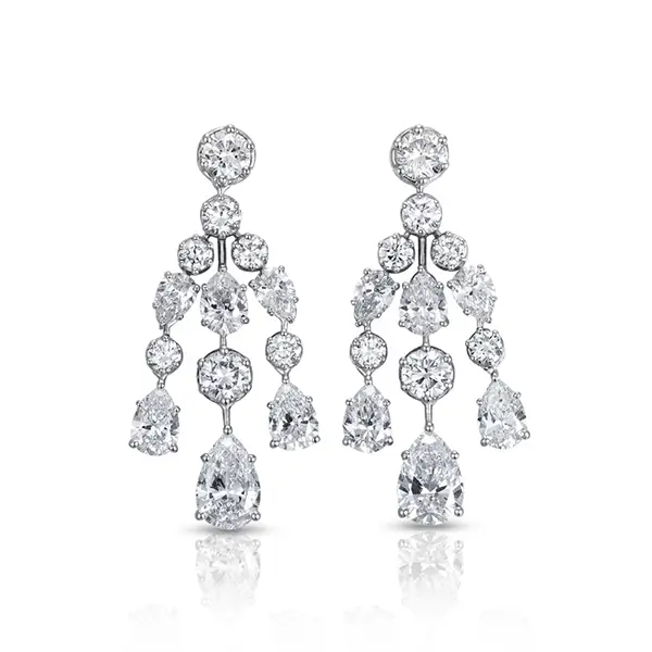 Pear Round Cut Lab Grown Diamond Earring 1
