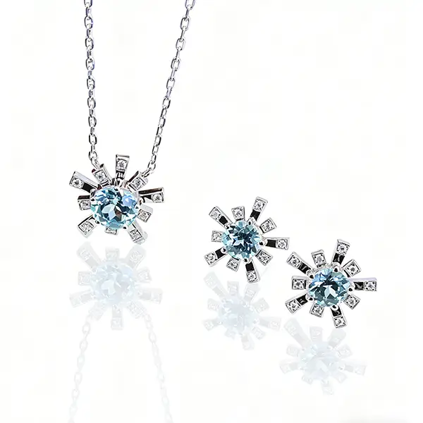 blue lab diamond jewelry set 1