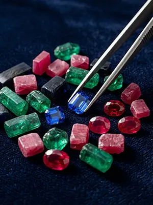 colored lab gemstone rough