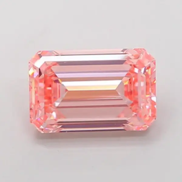emerald cut lab diamond pink