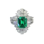 emerald cut ring set stackable 9k gold 1