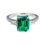 emerald cut ring set stackable 9k gold 2