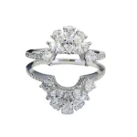 emerald cut ring set stackable 9k gold 5