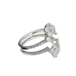 emerald cut ring set stackable 9k gold 6