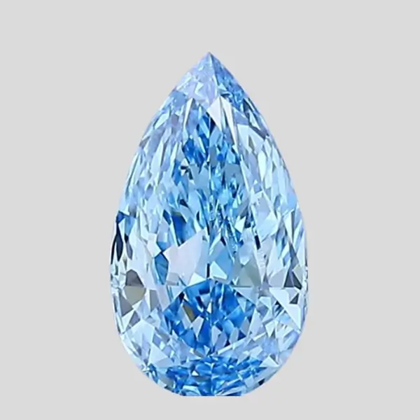 lab created blue diamond pear