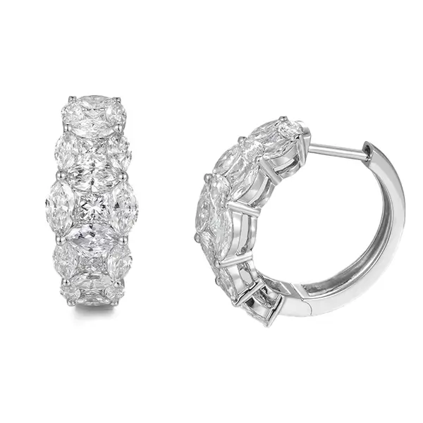 lab created diamond huggie earrings 1