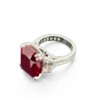 lab created ruby ring cushion cut art deco 2