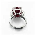 lab created ruby ring cushion cut art deco 3