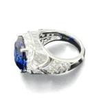 lab created sapphire ring men cushion step cut 2