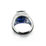 lab created sapphire ring men cushion step cut 3