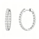 lab diamond hoop earrings white gold 1