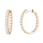 lab diamond hoop earrings yellow gold 2