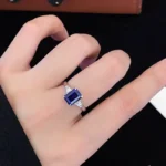 lab grown diamond and sapphire eternity ring 4