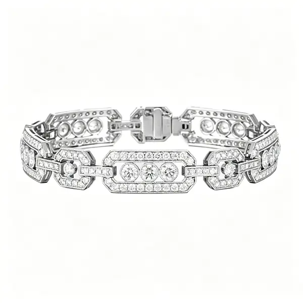 lab-grown diamond bracelet white gold-1