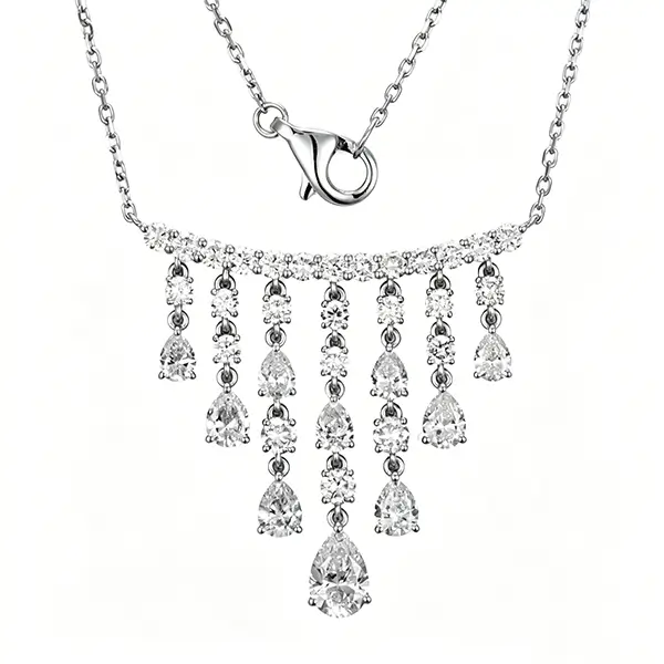 lab grown diamond necklace 14k gold-2