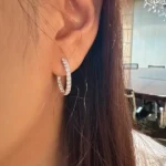 lab grown diamond small hoop earrings 4