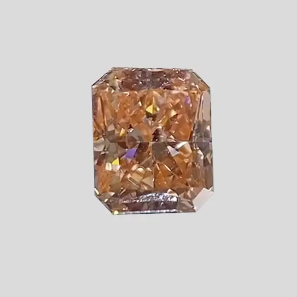 lab grown orange diamond radiant