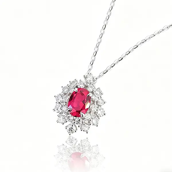 lab grown ruby flow pendant necklace 1