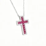 lab grown ruby necklaces cross gold 2