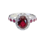 lab grown ruby ring 18k white gold 1