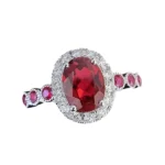 lab grown ruby ring 18k white gold 4