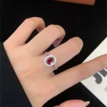 lab grown ruby ring 18k white gold 5