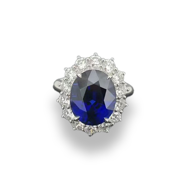 lab grown sapphire flower ring 1