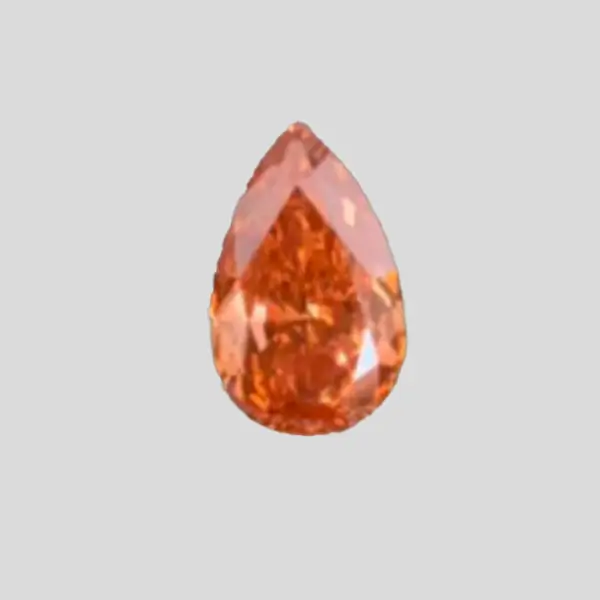 orange lab grown diamond pear