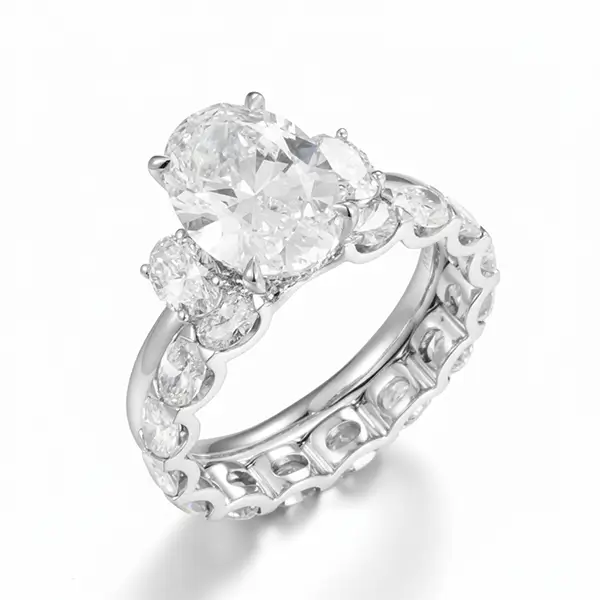 three stone wedding ring set 1