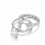three stone wedding ring set 2