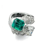 two stone lab grown emerald diamond ring 1