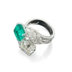 two stone lab grown emerald diamond ring 2
