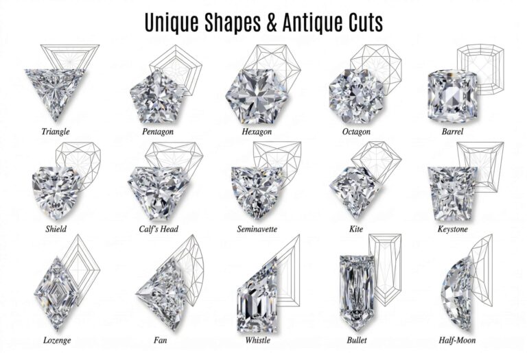unique shapes and antique cuts