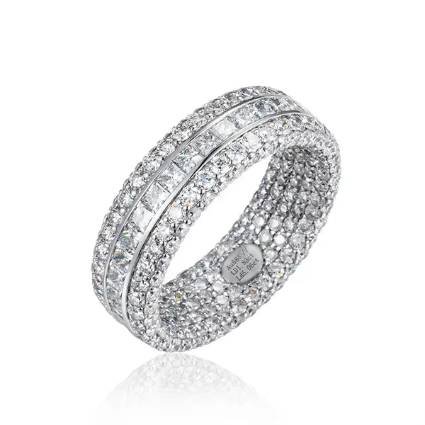 wedding band lab diamond triple row 1