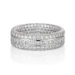 wedding band lab diamond triple row 2