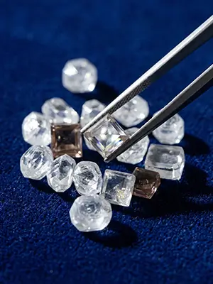 white lab diamond rough