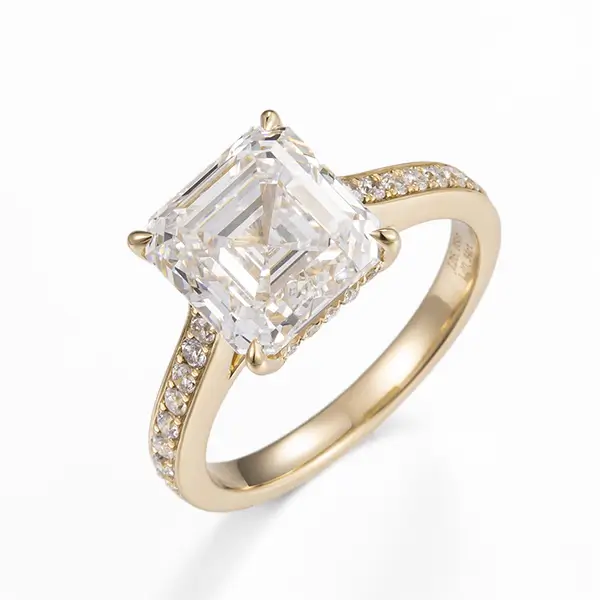 lab grown asscher cut diamond ring​ 1