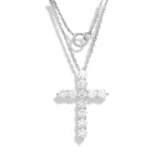 lab grown diamond cross necklace 14k gold 1