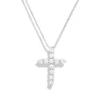 lab grown diamond cross necklace 14k gold 2