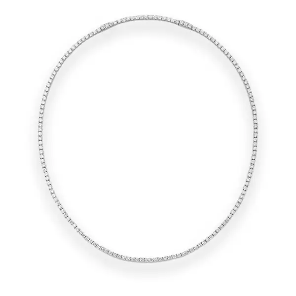 lab grown diamond tennis necklace white gold 1