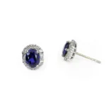 lab grown sapphire earring stud 2