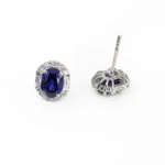 lab grown sapphire earring stud 3