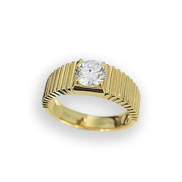 mens lab created diamond ring 18k yellow gold 1 mens lab created diamond ring 18k yellow gold 1