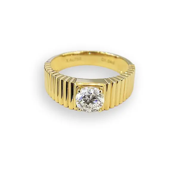mens lab created diamond ring 18k yellow gold 2