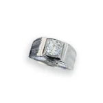 mens wide band rings groove 18k 1