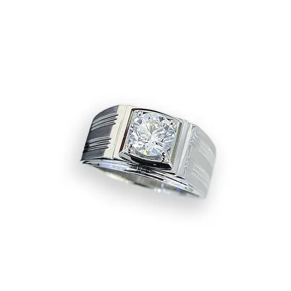 mens wide band rings groove 18k 1
