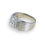 mens wide band rings groove 18k 2