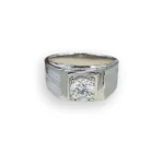 mens wide band rings groove 18k 4