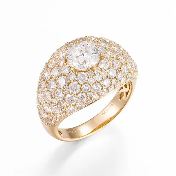 Lab Diamond Pave Dome Ring 1