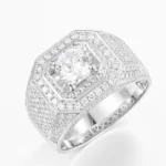 art deco lab diamond ring octangonal bezel 1